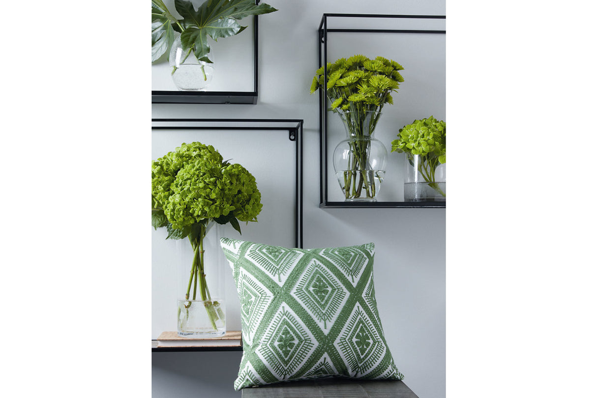 Bellvale Green/White Pillow -  Ashley - Luna Furniture