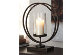 Jalal Antique Gold Finish Candle Holder -  - Luna Furniture