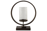 Jalal Antique Gold Finish Candle Holder -  - Luna Furniture