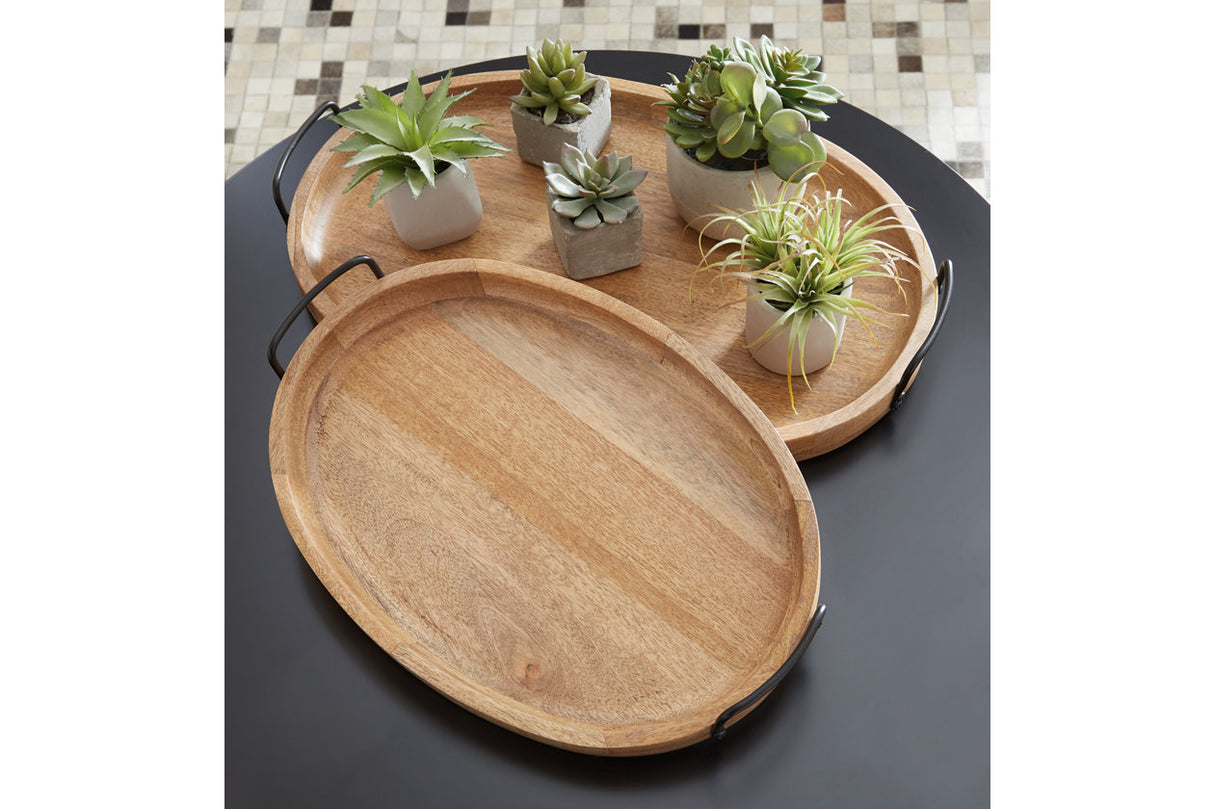 Jocelyne Brown/Black Tray, Set of 2 -  - Luna Furniture