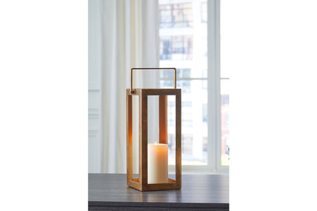 Briana Antique Brass Finish Lantern -  Ashley - Luna Furniture