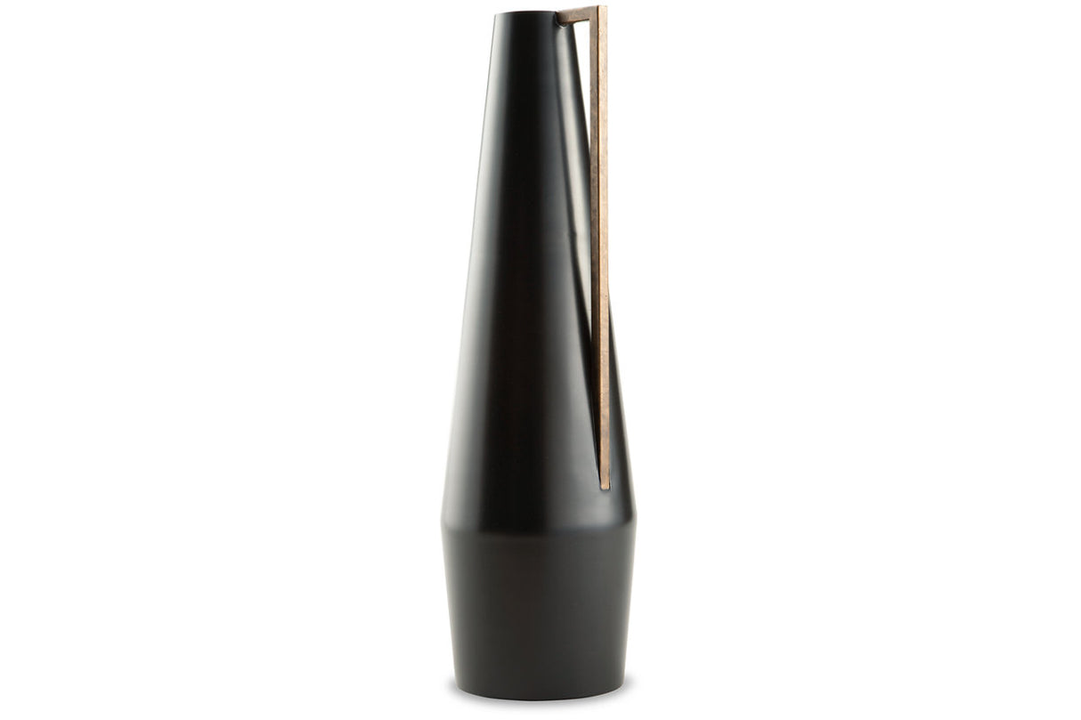 Pouderbell Black/Gold Finish Vase from Ashley - Luna Furniture