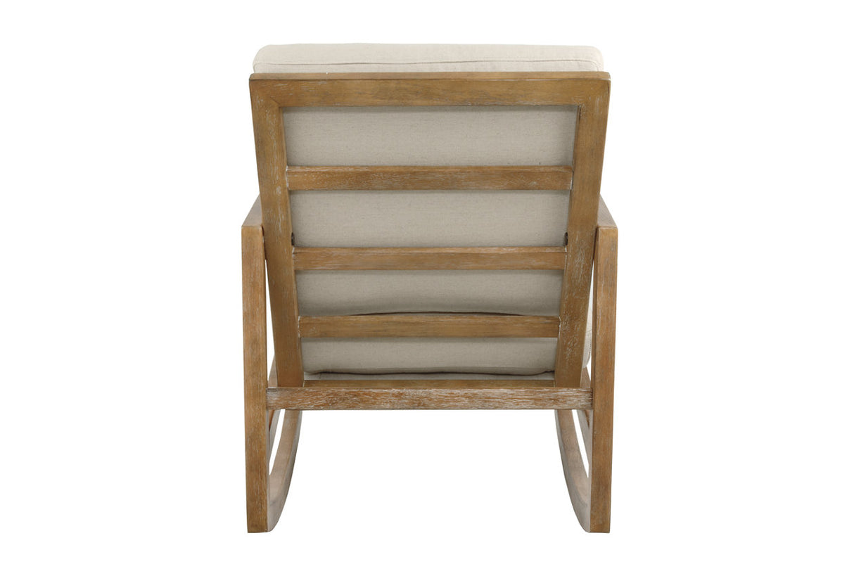 Novelda Neutral Rocker Accent Chair - Ashley - Luna Furniture