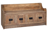 Garrettville Brown Storage Bench -  - Luna Furniture