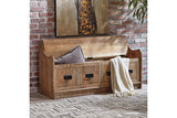 Garrettville Brown Storage Bench -  - Luna Furniture