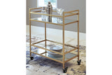 Kailman Gold Finish Bar Cart from Ashley - Luna Furniture