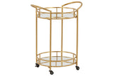 Wynora Gold Bar Cart from Ashley - Luna Furniture