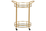 Wynora Gold Bar Cart from Ashley - Luna Furniture