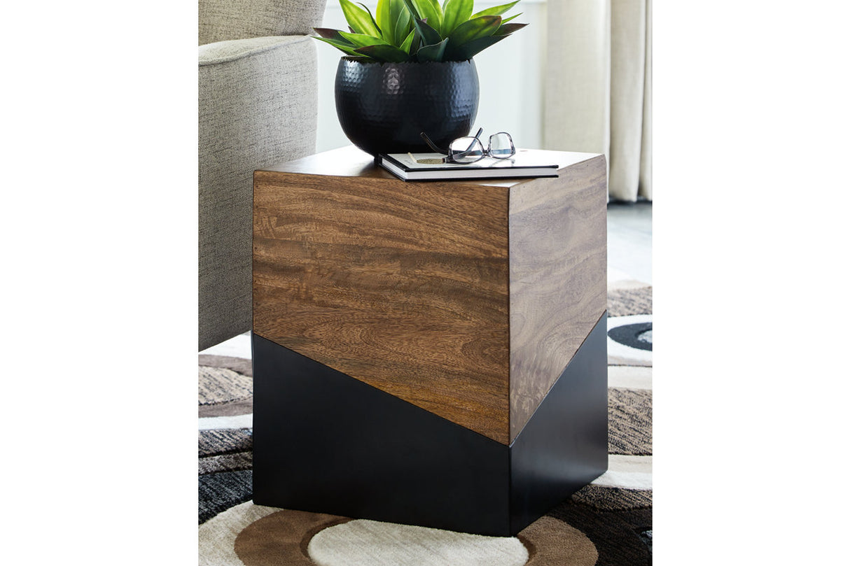 Trailbend Brown/Gunmetal Accent Table from Ashley - Luna Furniture