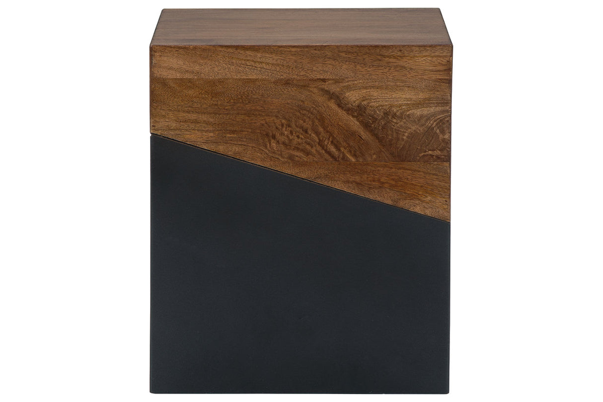 Trailbend Brown/Gunmetal Accent Table from Ashley - Luna Furniture