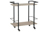 Waylowe Brown/Black Bar Cart from Ashley - Luna Furniture