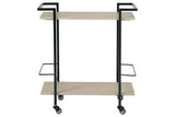 Waylowe Brown/Black Bar Cart from Ashley - Luna Furniture