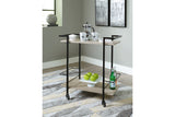 Waylowe Brown/Black Bar Cart from Ashley - Luna Furniture