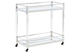 Chaseton Clear/Silver Finish Bar Cart from Ashley - Luna Furniture