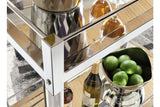 Chaseton Clear/Silver Finish Bar Cart from Ashley - Luna Furniture