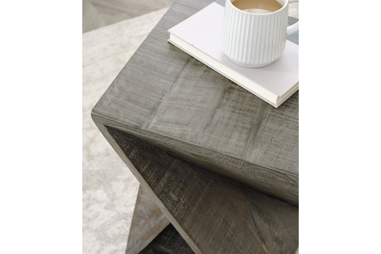 Zalemont Distressed Gray Accent Table from Ashley - Luna Furniture