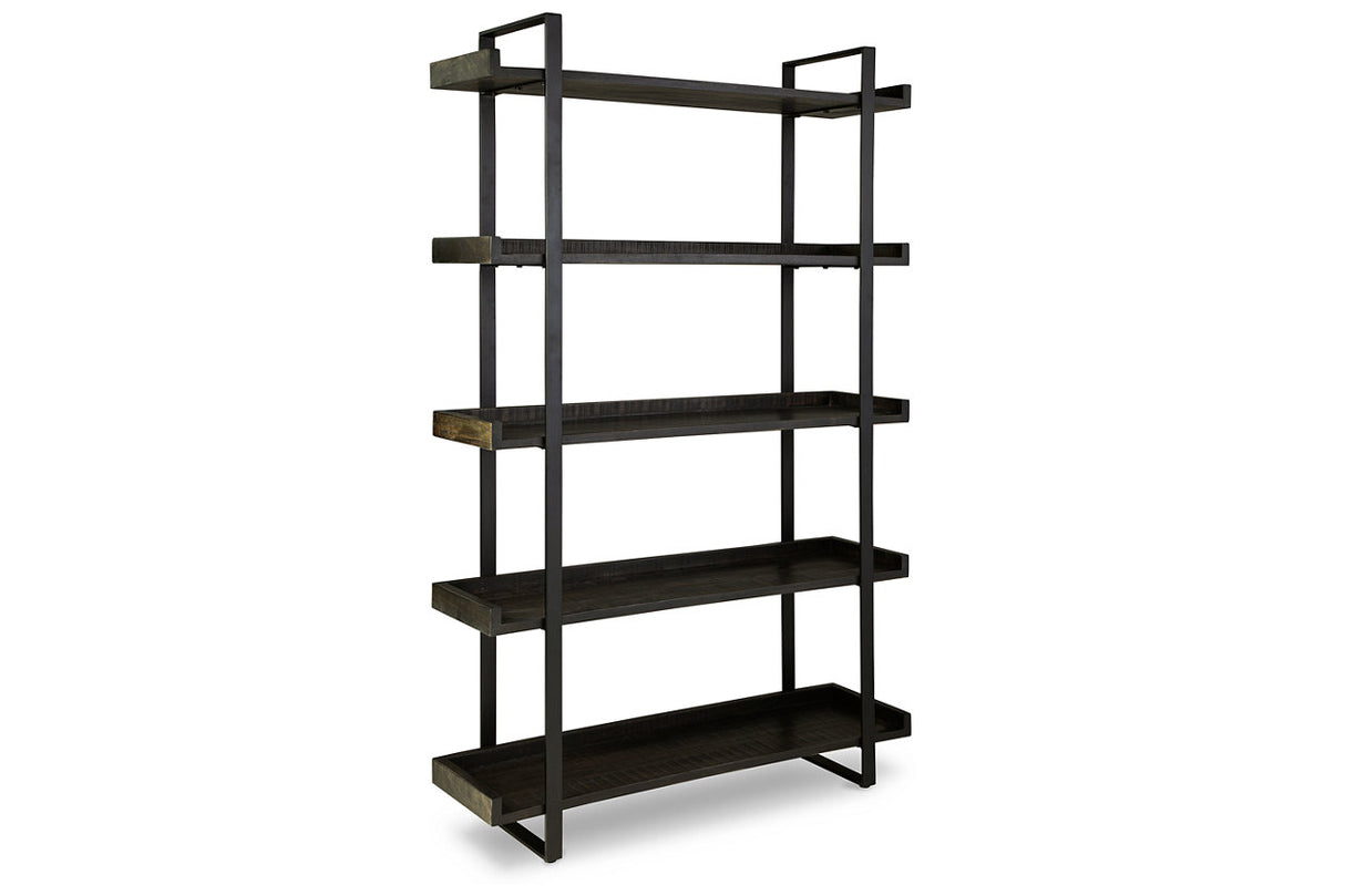 Kevmart Grayish Brown/Black Bookcase from Ashley - Luna Furniture