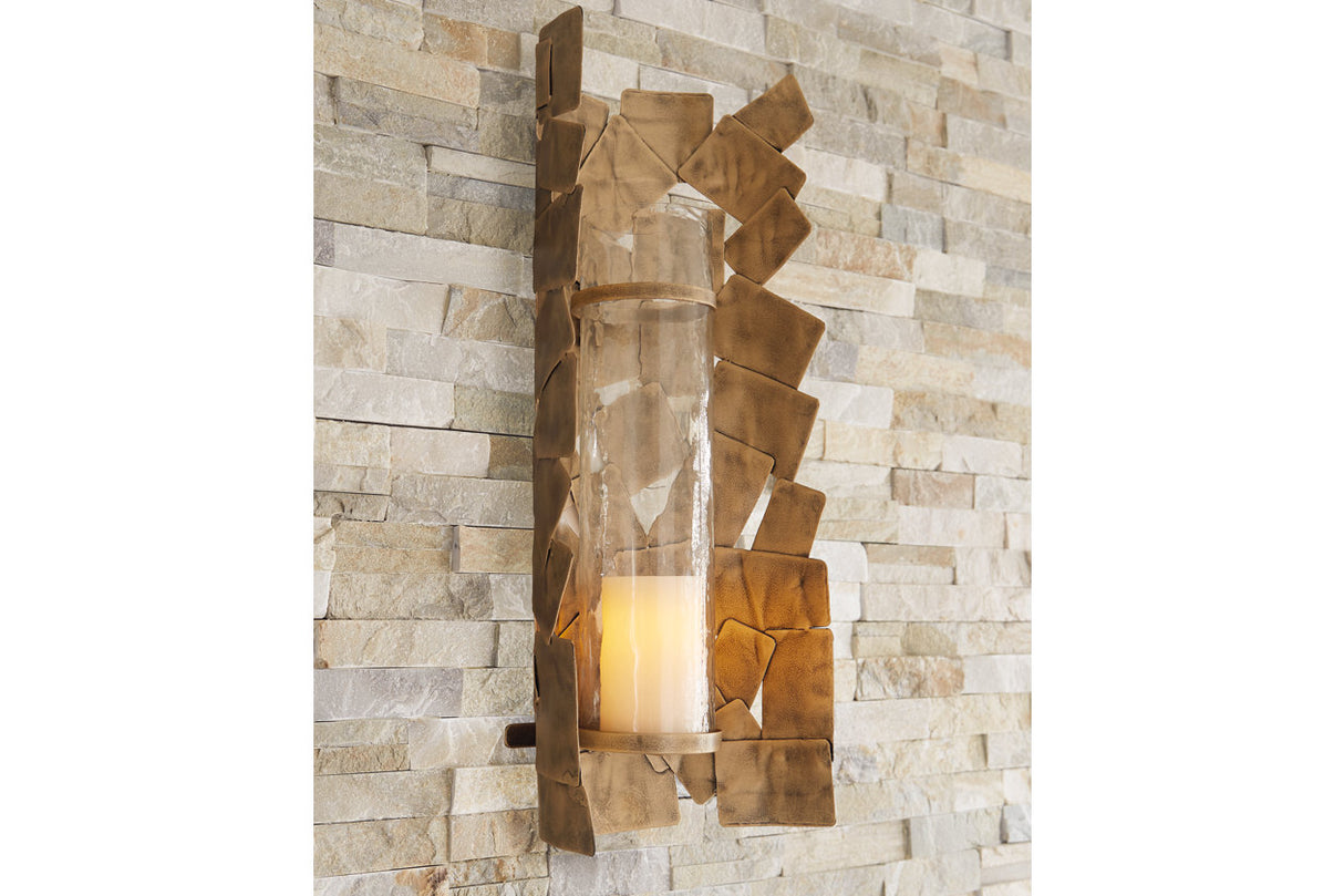 Jailene Antique Gold Wall Sconce from Ashley - Luna Furniture