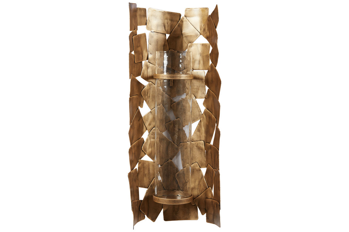 Jailene Antique Gold Wall Sconce from Ashley - Luna Furniture