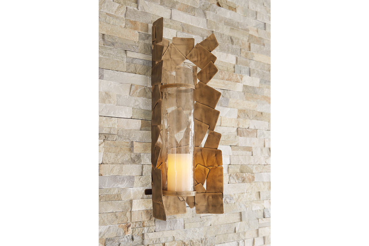 Jailene Antique Gold Wall Sconce from Ashley - Luna Furniture