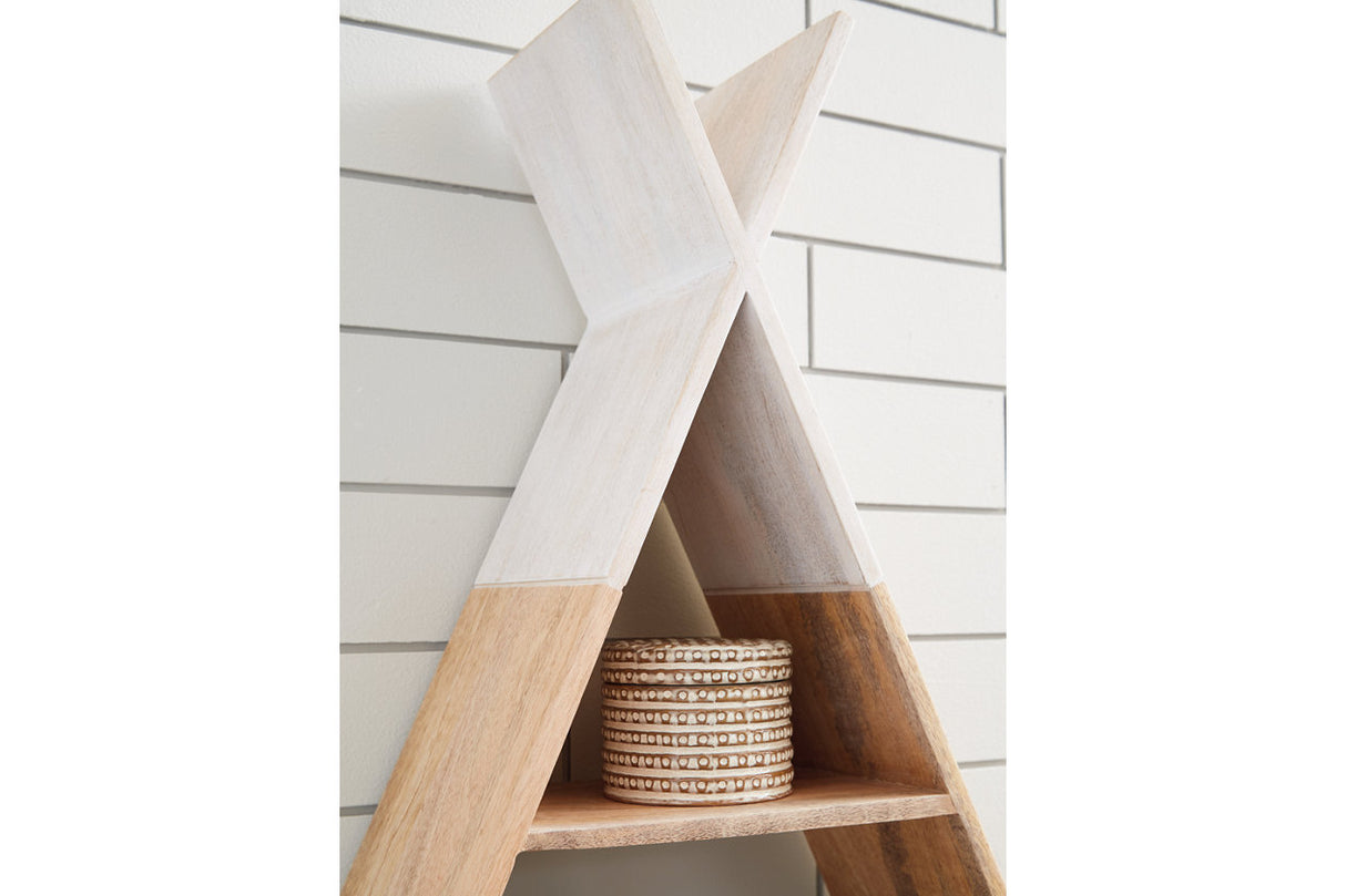 Cadel White/Natural Wall Shelf from Ashley - Luna Furniture