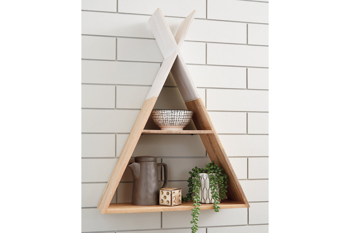 Cadel White/Natural Wall Shelf from Ashley - Luna Furniture