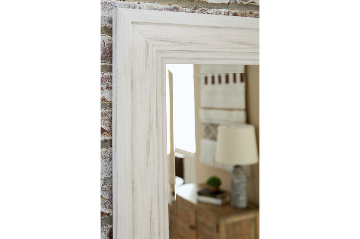 Jacee Antique White Floor Mirror from Ashley - Luna Furniture