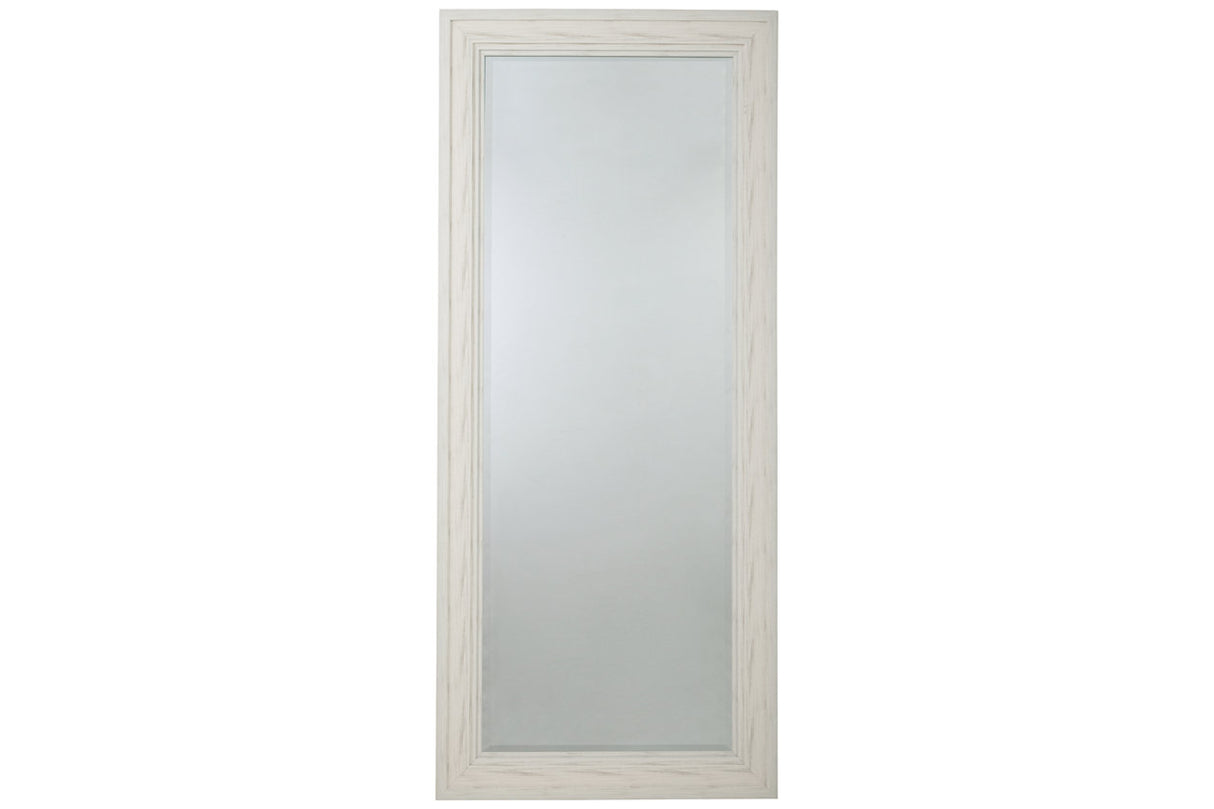 Jacee Antique White Floor Mirror from Ashley - Luna Furniture