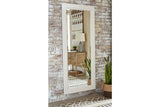 Jacee Antique White Floor Mirror from Ashley - Luna Furniture