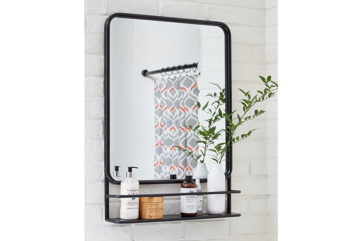 Ebba Black Accent Mirror -  - Luna Furniture