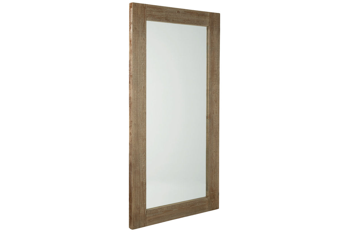 Waltleigh Distressed Brown Floor Mirror from Ashley - Luna Furniture