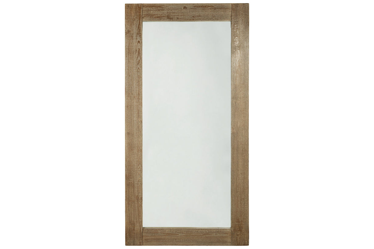 Waltleigh Distressed Brown Floor Mirror from Ashley - Luna Furniture