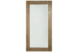 Waltleigh Distressed Brown Floor Mirror from Ashley - Luna Furniture