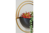 Tobins Black/Gold Finish Wall Planter from Ashley - Luna Furniture