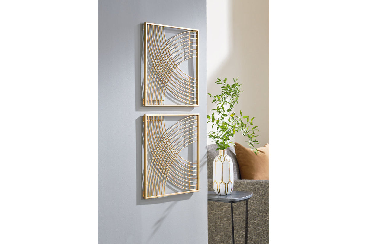 Dalkins Gold Finish Wall Decor -  Ashley - Luna Furniture