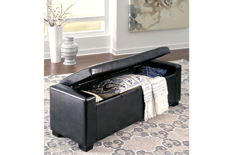 Benches Black Upholstered Storage Bench from Ashley - Luna Furniture