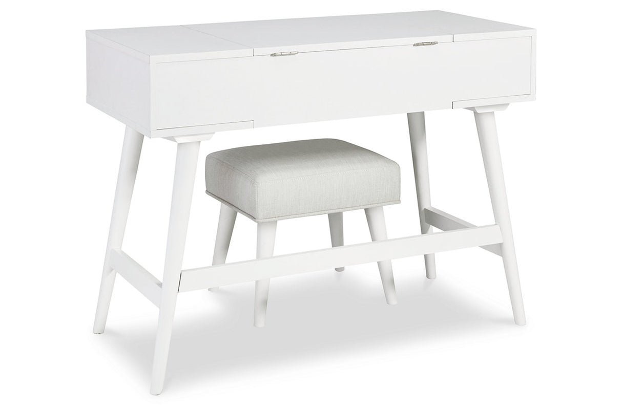 Thadamere White Vanity with Stool -  Ashley - Luna Furniture