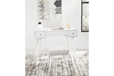 Thadamere White Vanity with Stool -  Ashley - Luna Furniture