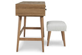 Thadamere Light Brown Vanity with Stool -  Ashley - Luna Furniture