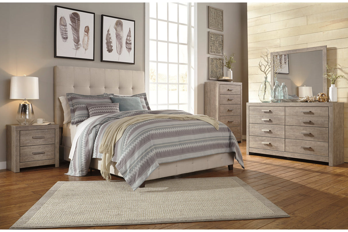 Dolante Beige Queen Upholstered Bed -  - Luna Furniture