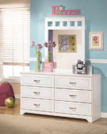 Lulu White Bedroom Mirror - Luna Furniture