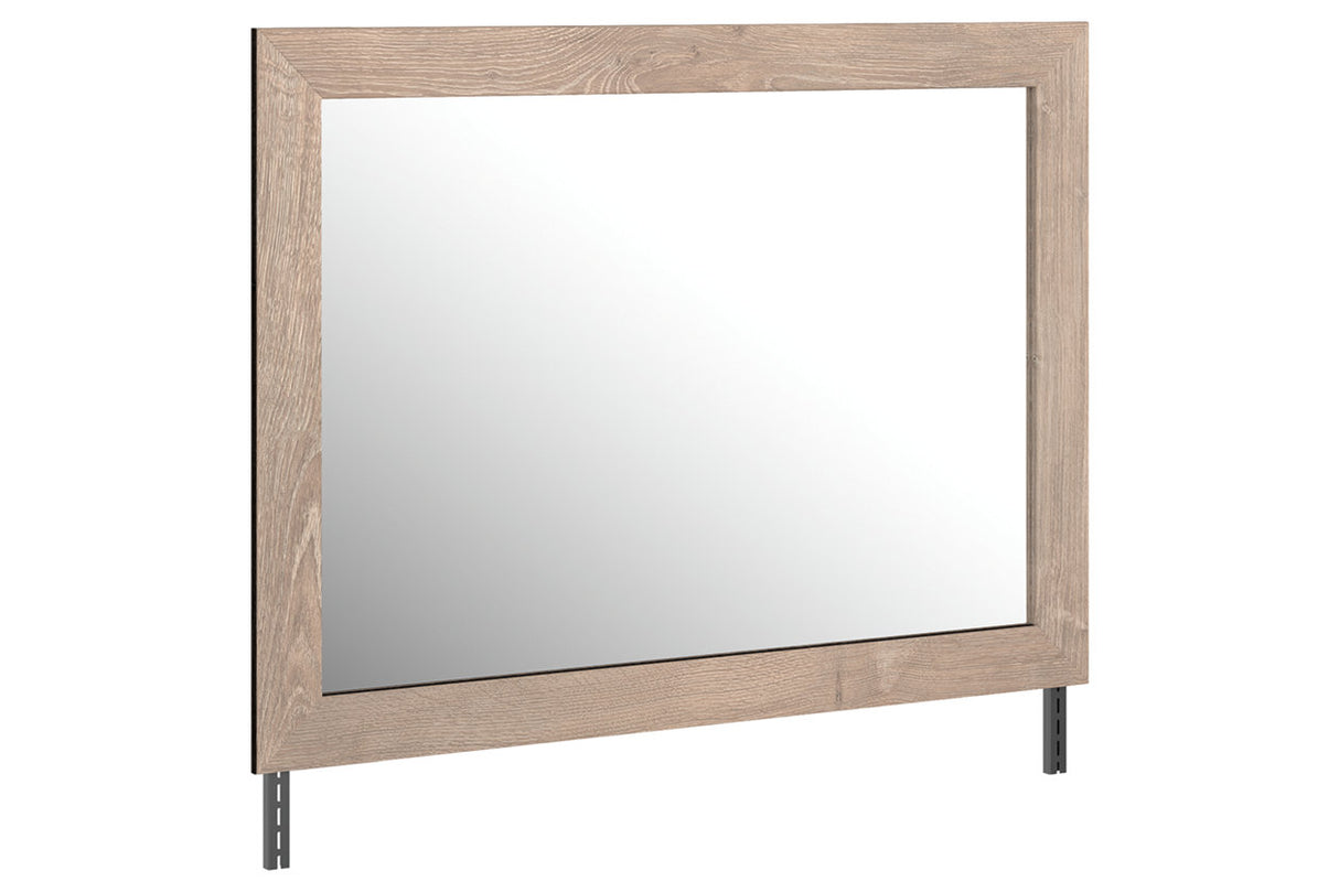 Senniberg Light Brown/White Bedroom Mirror - Luna Furniture