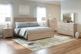 Senniberg Light Brown-White Panel Bedroom Set - Luna Furniture