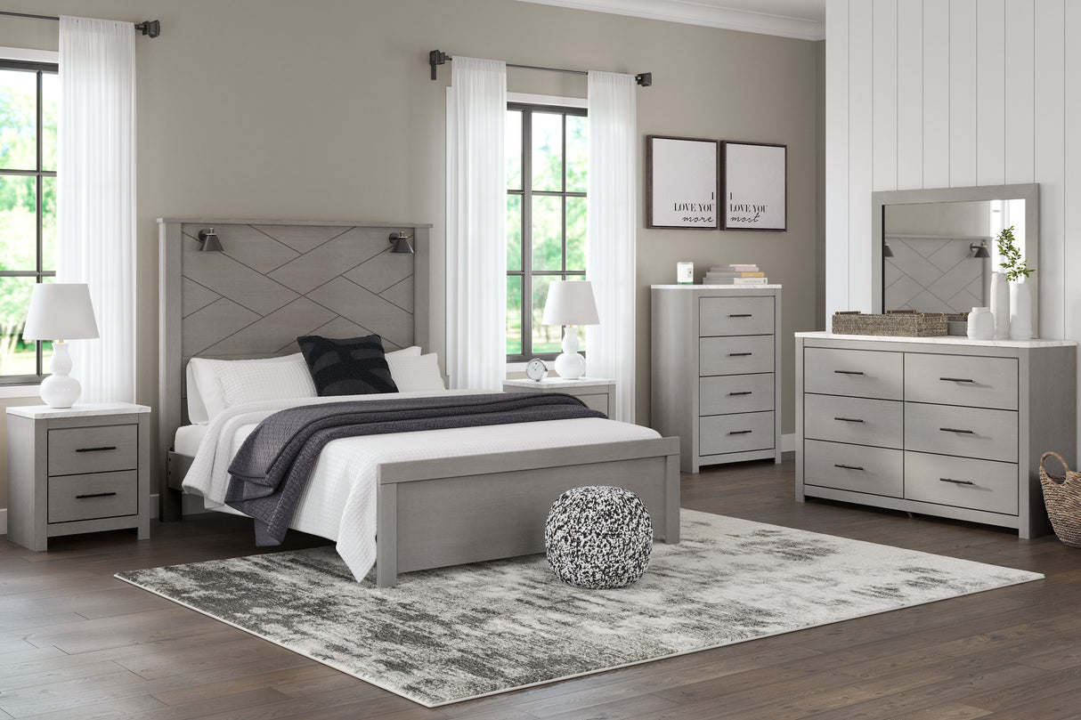 Cottonburg Light Gray/White Lighted Panel Bedroom Set from Ashley - Luna Furniture