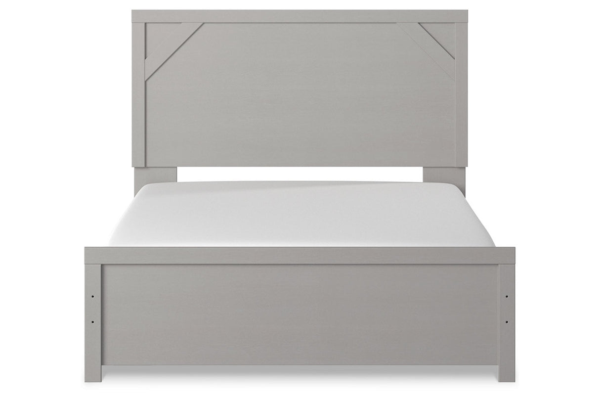 Cottonburg Light Gray/White Queen Panel Bed from Ashley - Luna Furniture