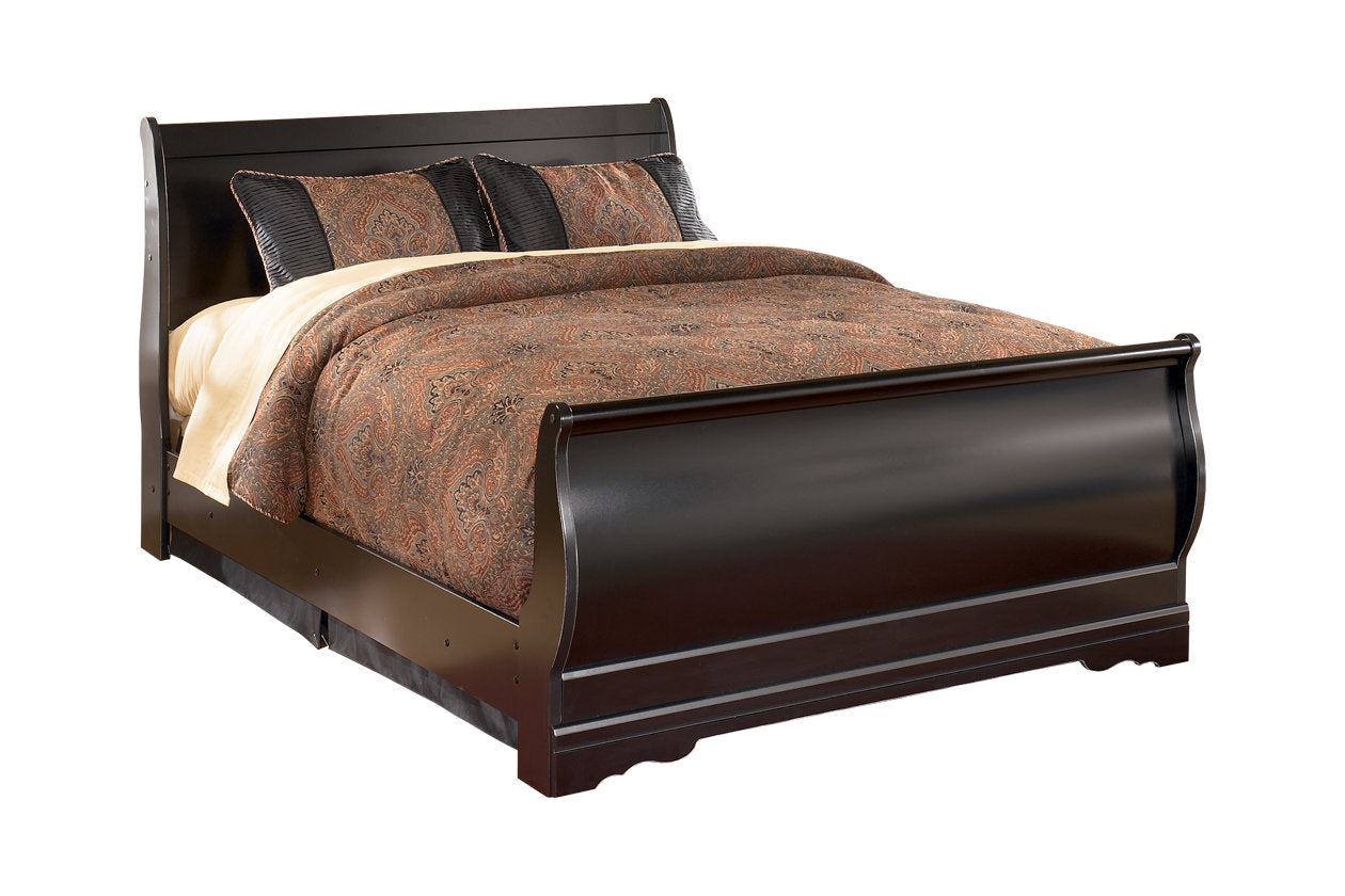 Docooler Eastern King Size Bed Black Louis Phillipe Solidwood 1pc Bed  Bedroom Sleigh Bed