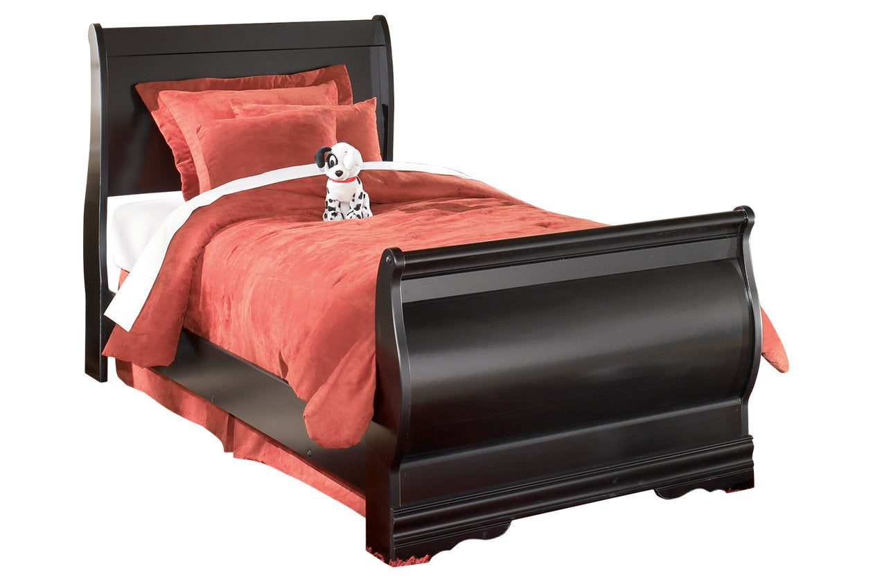 Huey Vineyard Black Full Sleigh Bed – Luna Furniture