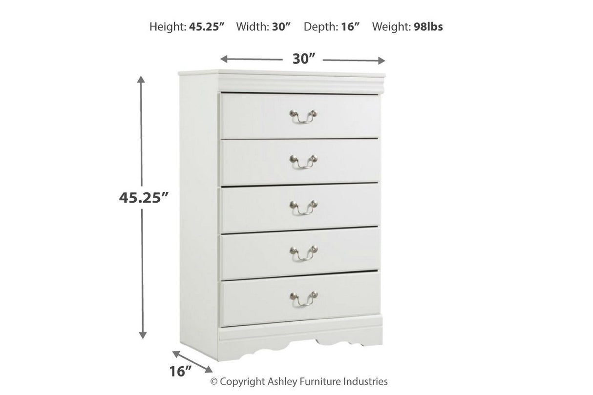 Anarasia White Chest of Drawers -  - Luna Furniture