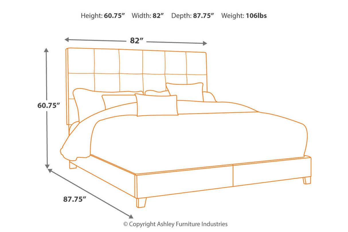 Dolante Gray King Upholstered Bed -  - Luna Furniture