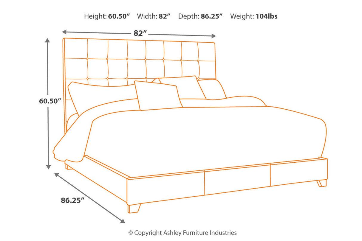 Dolante Beige King Upholstered Bed -  - Luna Furniture